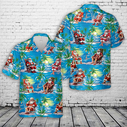 Santa Claus on Holidays Christmas Hawaiian Shirt