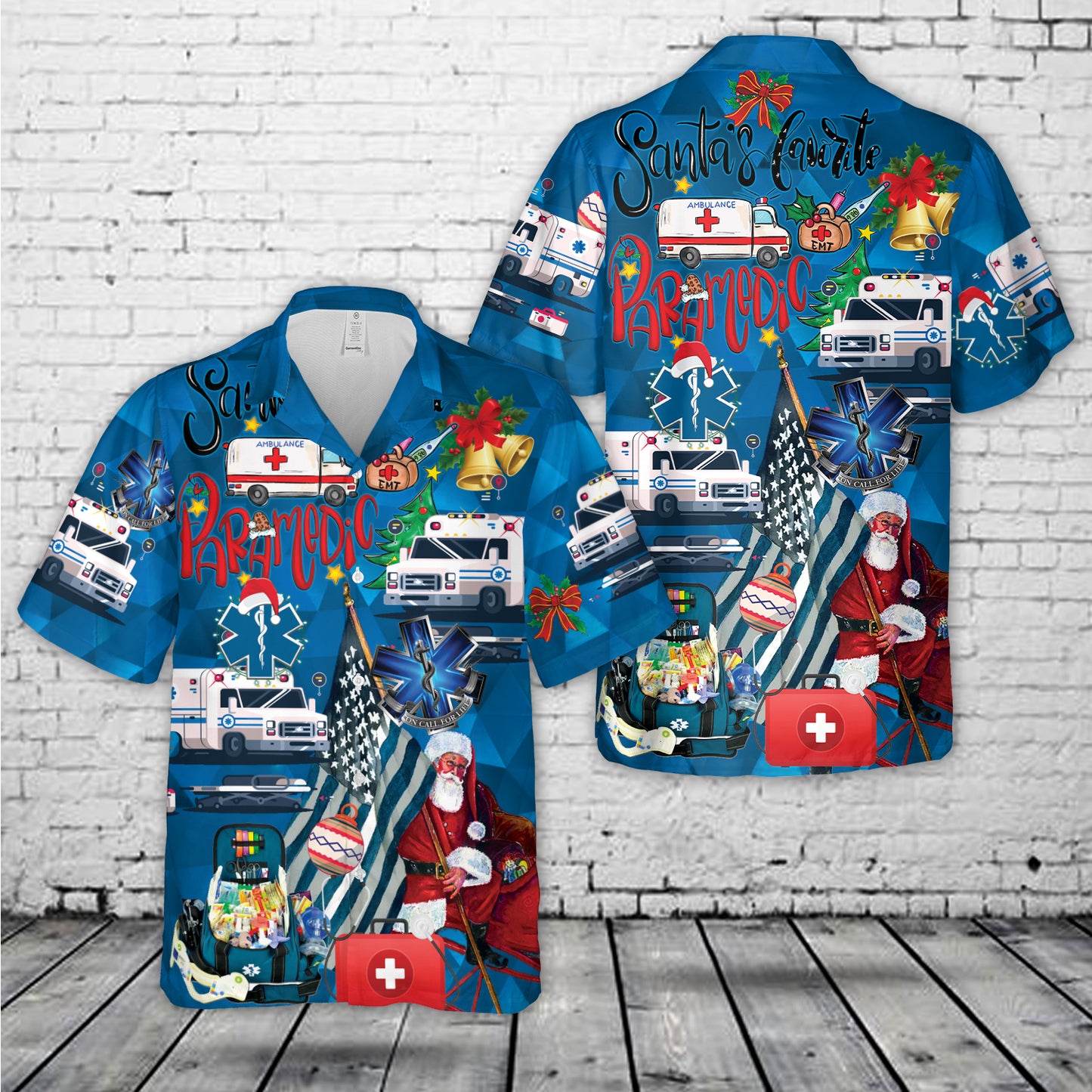 Santa EMT Christmas Hawaiian Shirt