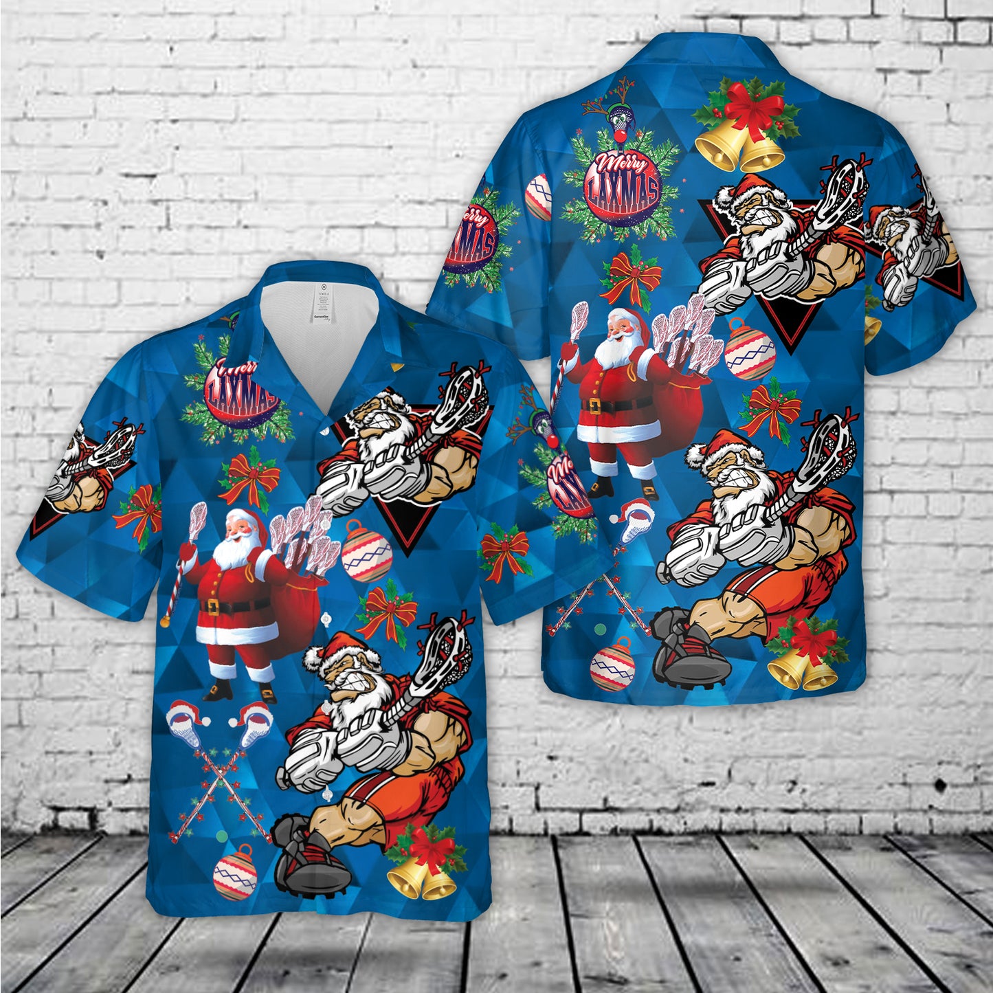 Santa Lacrosse Christmas Hawaiian Shirt