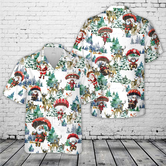 Santa Parachute Christmas Hawaiian Shirt