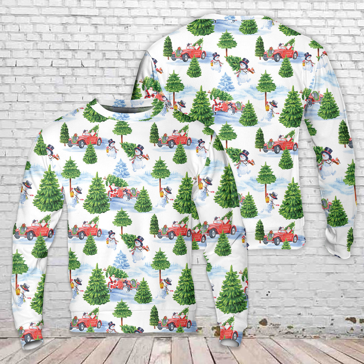 Santa Riding In The Forest Looping Christmas AOP Sweater