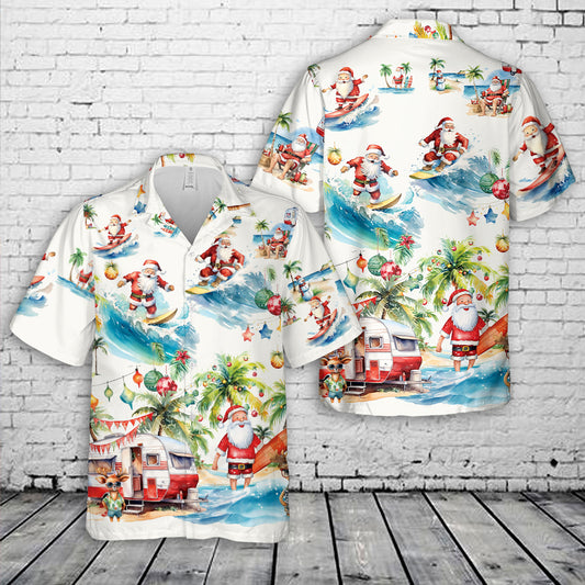 Santa on the Beach Hawaiian Shirt