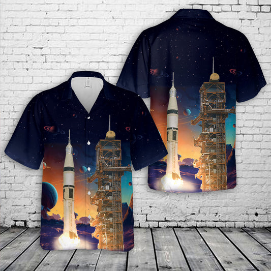 Saturn IB SA-206 Rocket Hawaiian Shirt