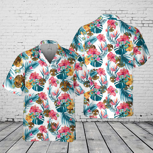 Scottish Rite 32 Degree Emblem Masonic Pocket Hawaiian Shirt