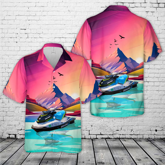 Sea-doo GTI 130 Black blue-model 2015 Hawaiian Shirt