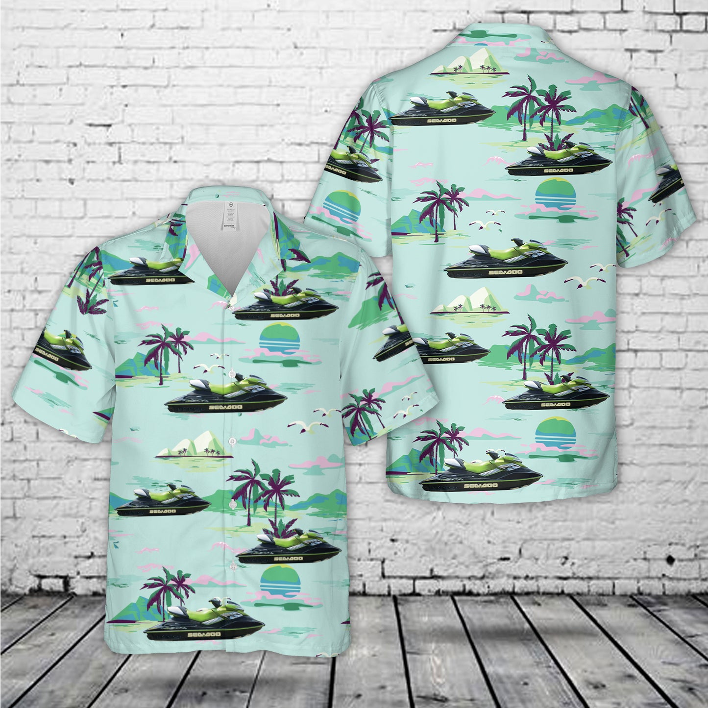 Sea-doo Rxp 215 Supercharged Green-model 2004-2007 Hawaiian Shirt