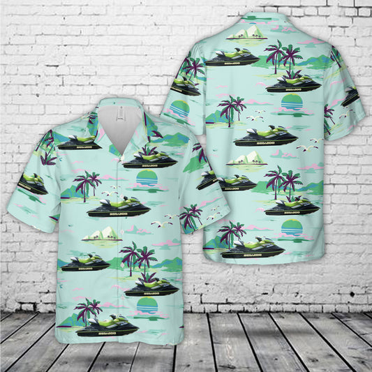 Sea-doo Rxp 215 Supercharged Green-model 2004-2007 Hawaiian Shirt