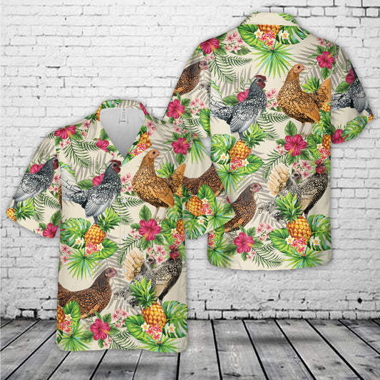 Sebright Rooster Hawaiian Shirt