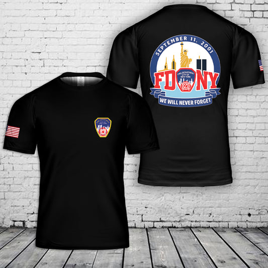 September 11 2001 We Will Never Forget 3D T-Shirt