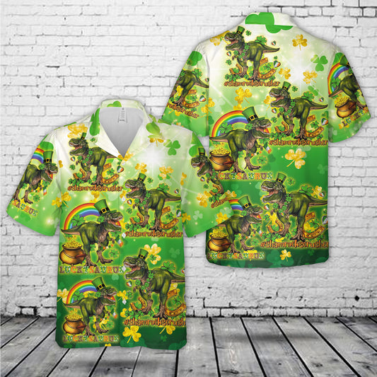 Shamrockscrusher T-rex St Patrick's Day Hawaiian Shirt