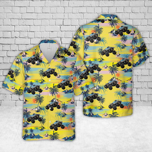Shark Monster Truck Hawaiian Shirt