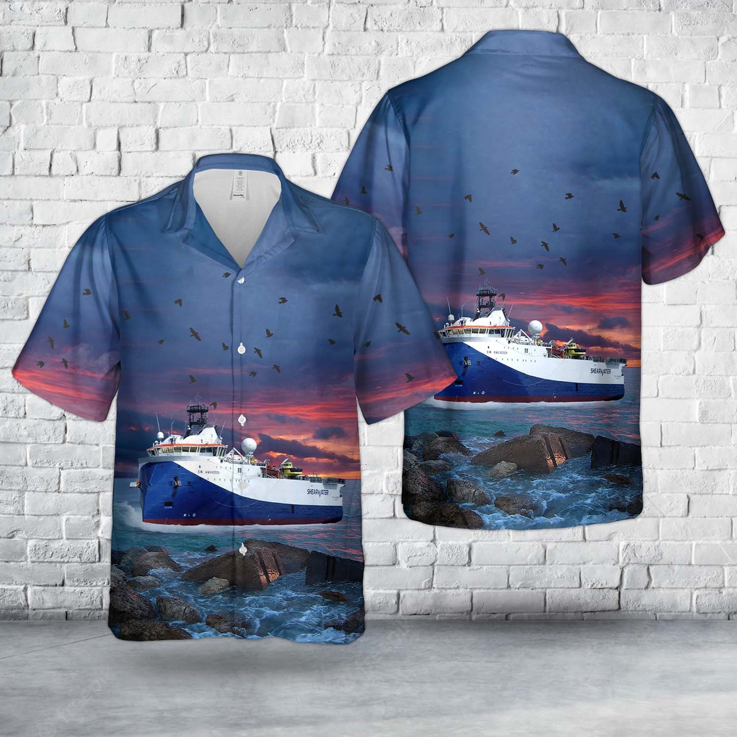 Shearwater GeoServices SW Amundsen Seismic Vessels Hawaiian Shirt
