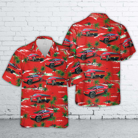 Shipman Fire Department Tesla Cybertruck Hawaiian Shirt