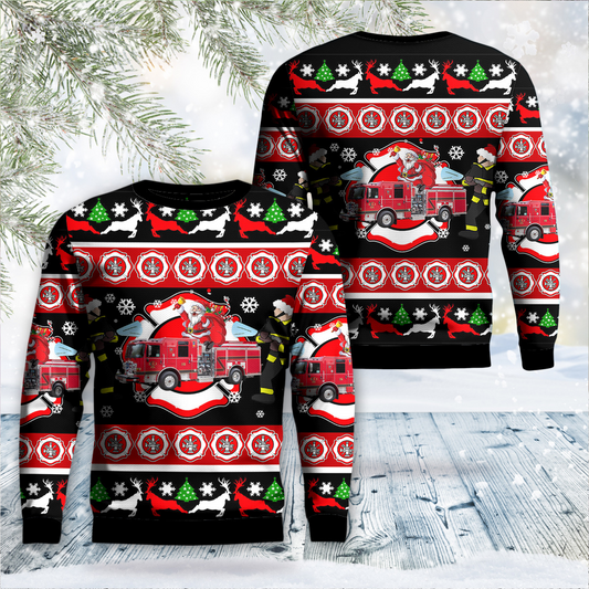 Shreveport, Louisiana, Caddo Fire District No.1 AOP Christmas Sweater