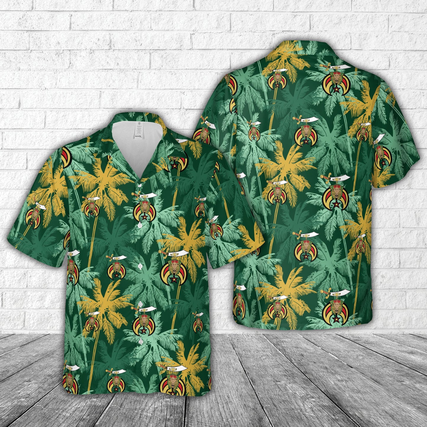 Shrine Emblem Silhouette Hawaiian Shirt