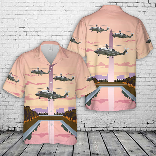 Sikorsky VH-92 Marine One Presidential HMX-1 Hawaiian Shirt