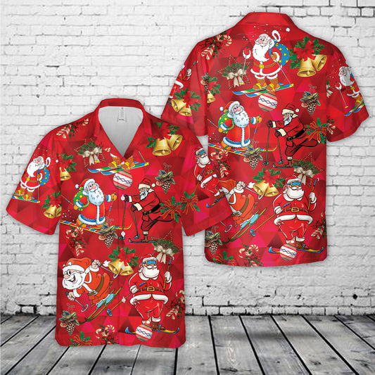 Ski Christmas Santa Claus Hawaiian Shirt