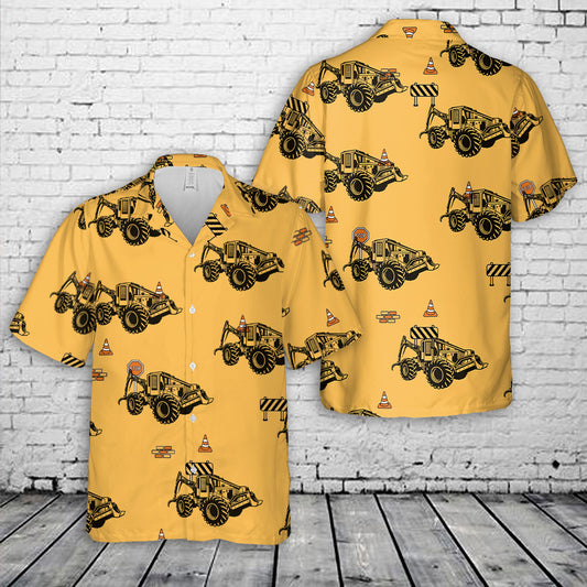 Skidder Logging Tractor Hawaiian Shirt