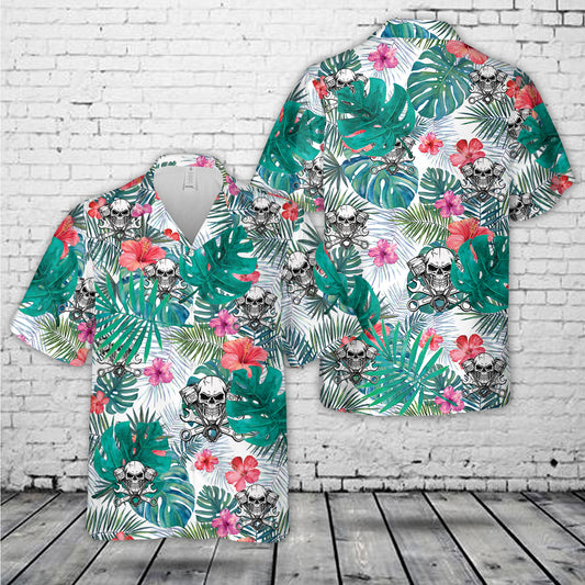 Skull Mechanic Hawaiian Shirt