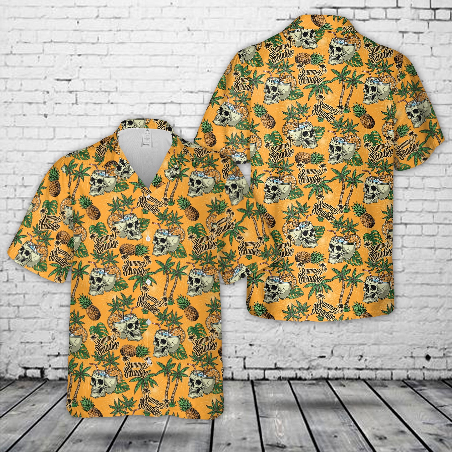Skull Pattern Seamless Tropical Hawaiian Shirt