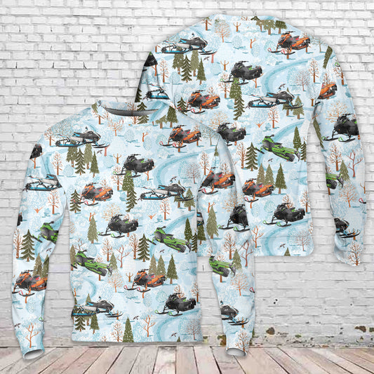 Snowmobiles Christmas Sweater 3D