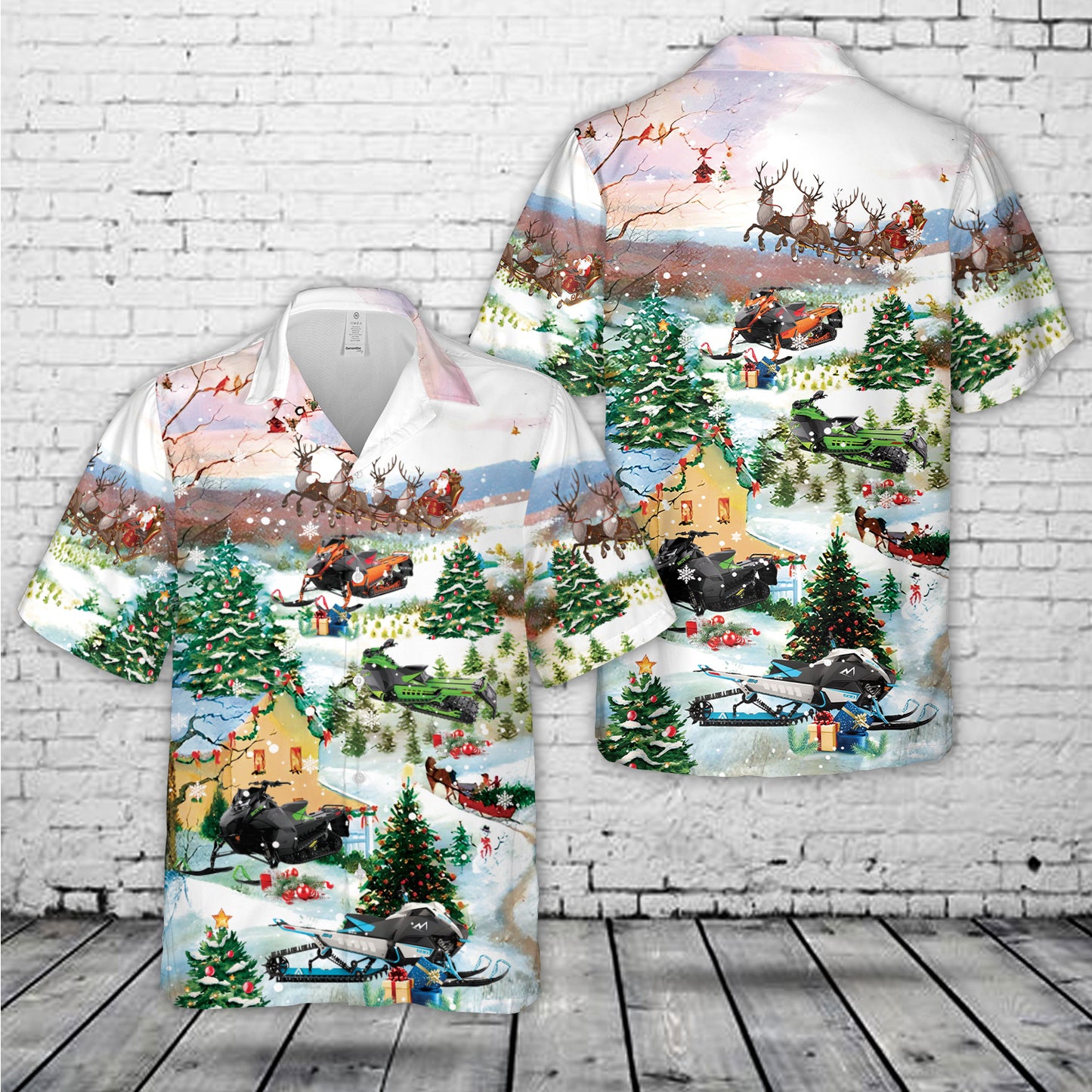Snowmobiles Hawaiian Shirt