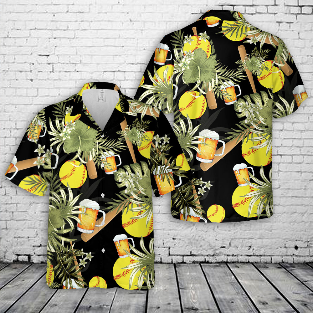 Softball & Beer Hawaiian Shirt