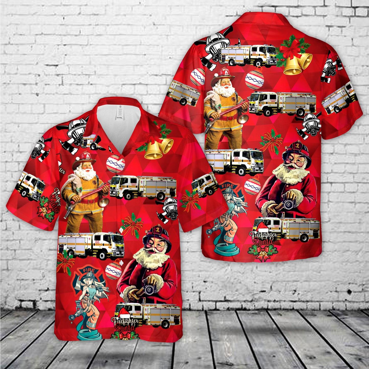 South Australia Country Fire Service (SACFS) Pumper Isuzu FTR 150-260 H Christmas Hawaiian Shirt