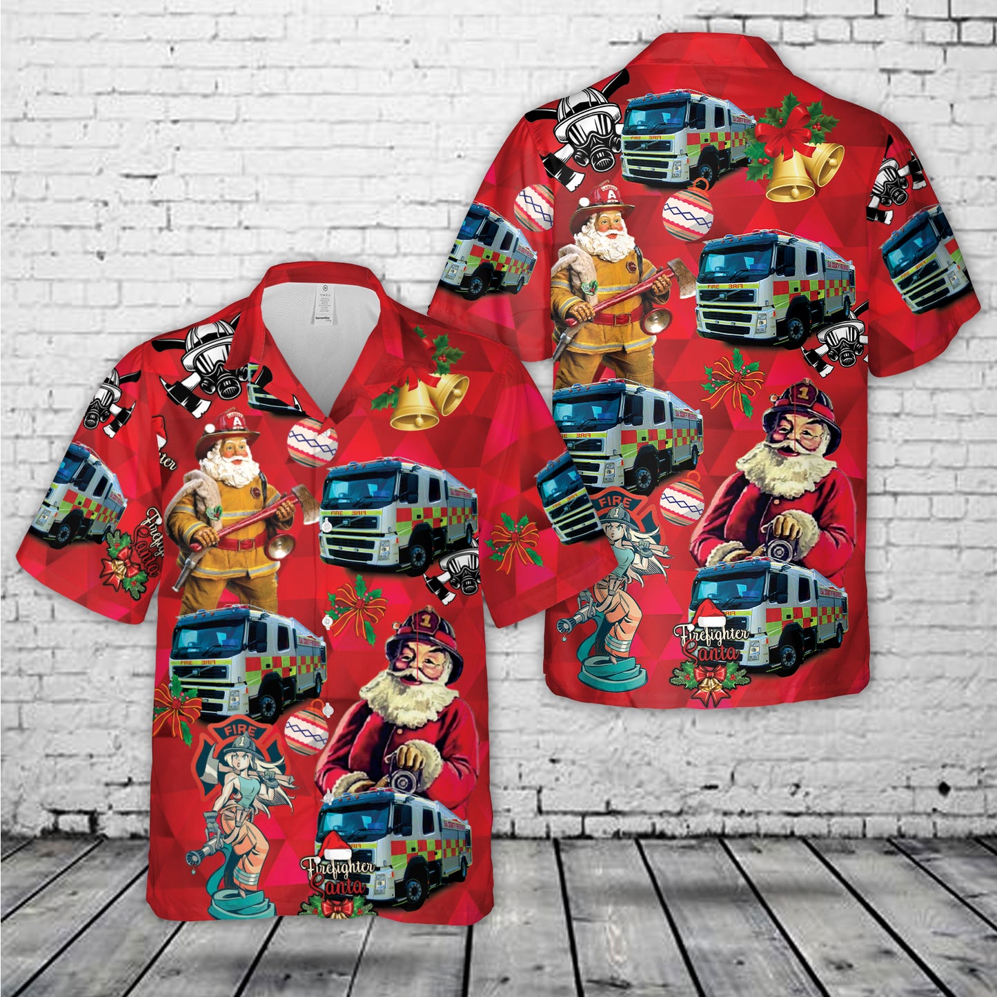 South Australian Country Fire Service Pumper Fleet Christmas Hawaiian Shirt
