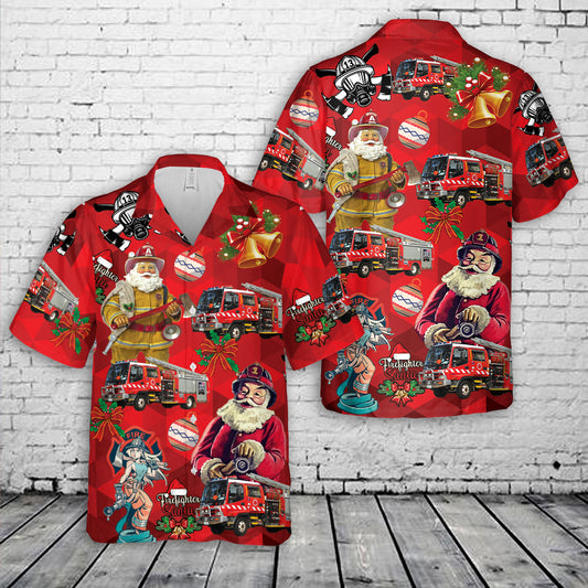 South Australian Metropolitan Fire Service (SAMFS) Medium Pumper Isuzu FRR550 Christmas Hawaiian Shirt