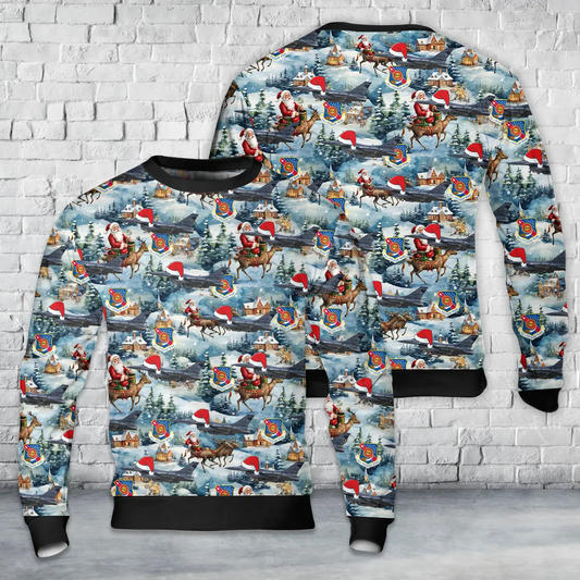 South Dakota Air National Guard 114th Fighter Wing General Dynamics F-16CM Fighting Falcon AOP Christmas Sweater