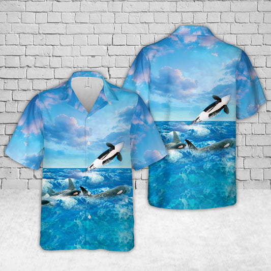 Southern Resident Killer Whale Hawaiian Shirt