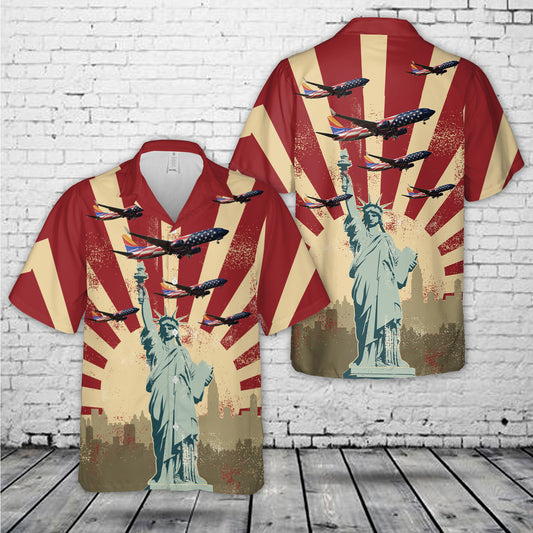 Southwest Airlines Boeing 737-800 Freedom One, 4th Of July Hawaiian Shirt