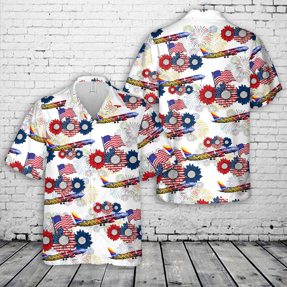 Southwest Airlines Boeing 737 MAX 8 Imua One, 4th Of July Hawaiian Shirt