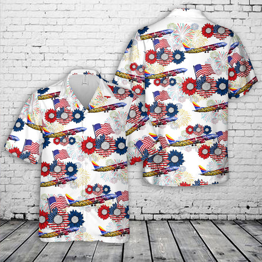 Southwest Airlines Boeing 737 MAX 8 Imua One, 4th Of July Hawaiian Shirt
