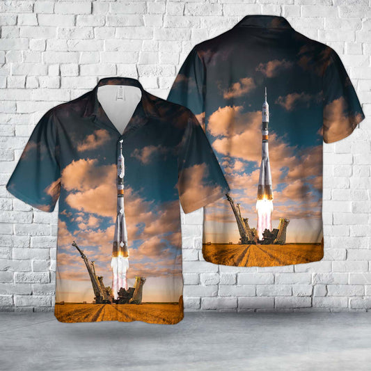 Soyuz-FG rocket launches from "Gagarin's Start" Hawaiian Shirt