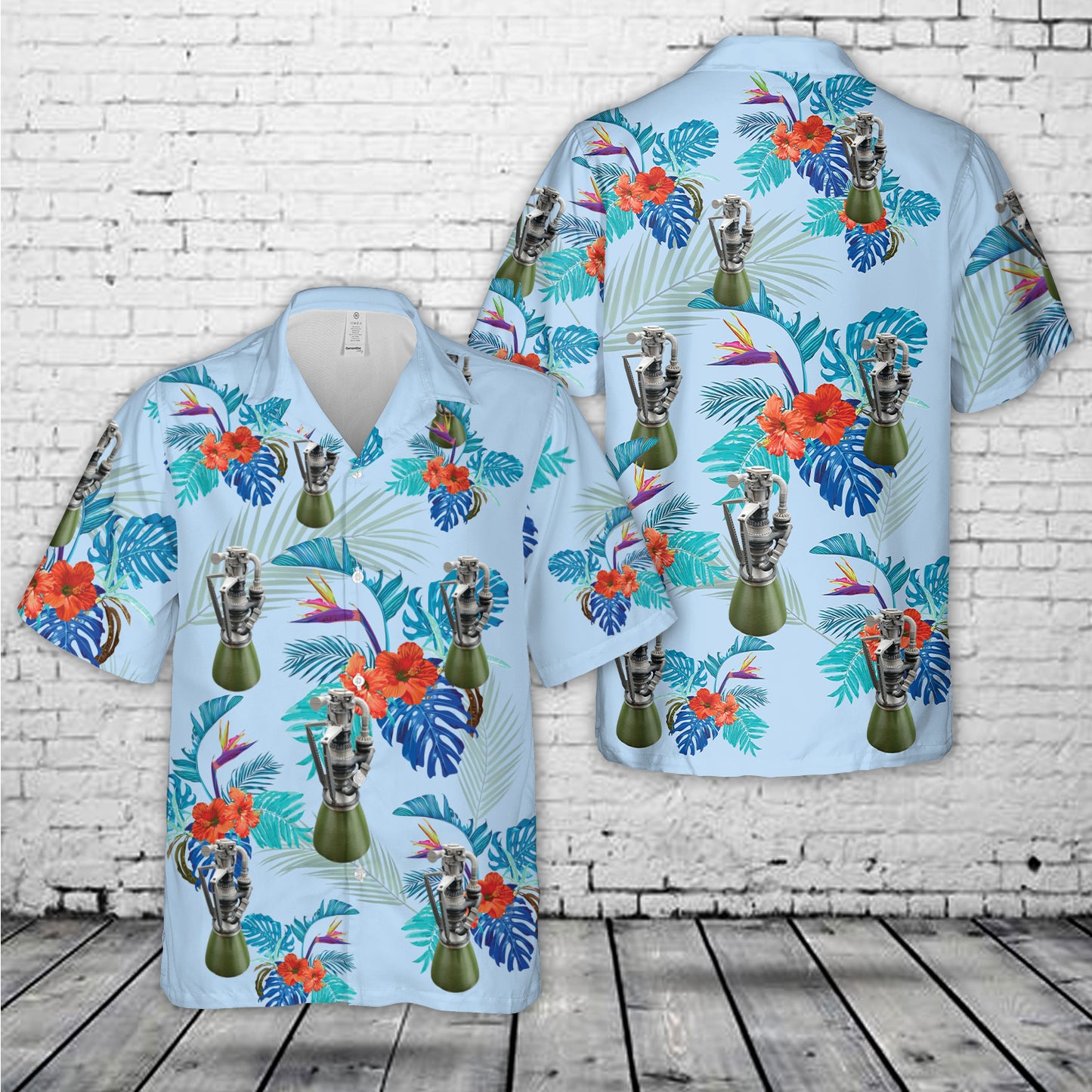 SpaceX Raptor Engine Hawaiian Shirt