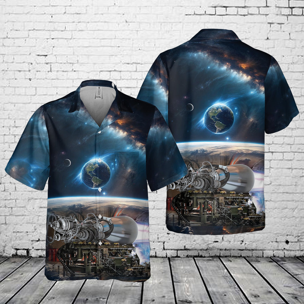 SpaceX Starship Raptor Engine Version 3 Pocket Hawaiian Shirt