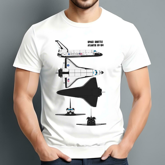 Space Shuttle Atlantis OV-104 Classic Unisex T-Shirt Gildan 5000 (Made In US)