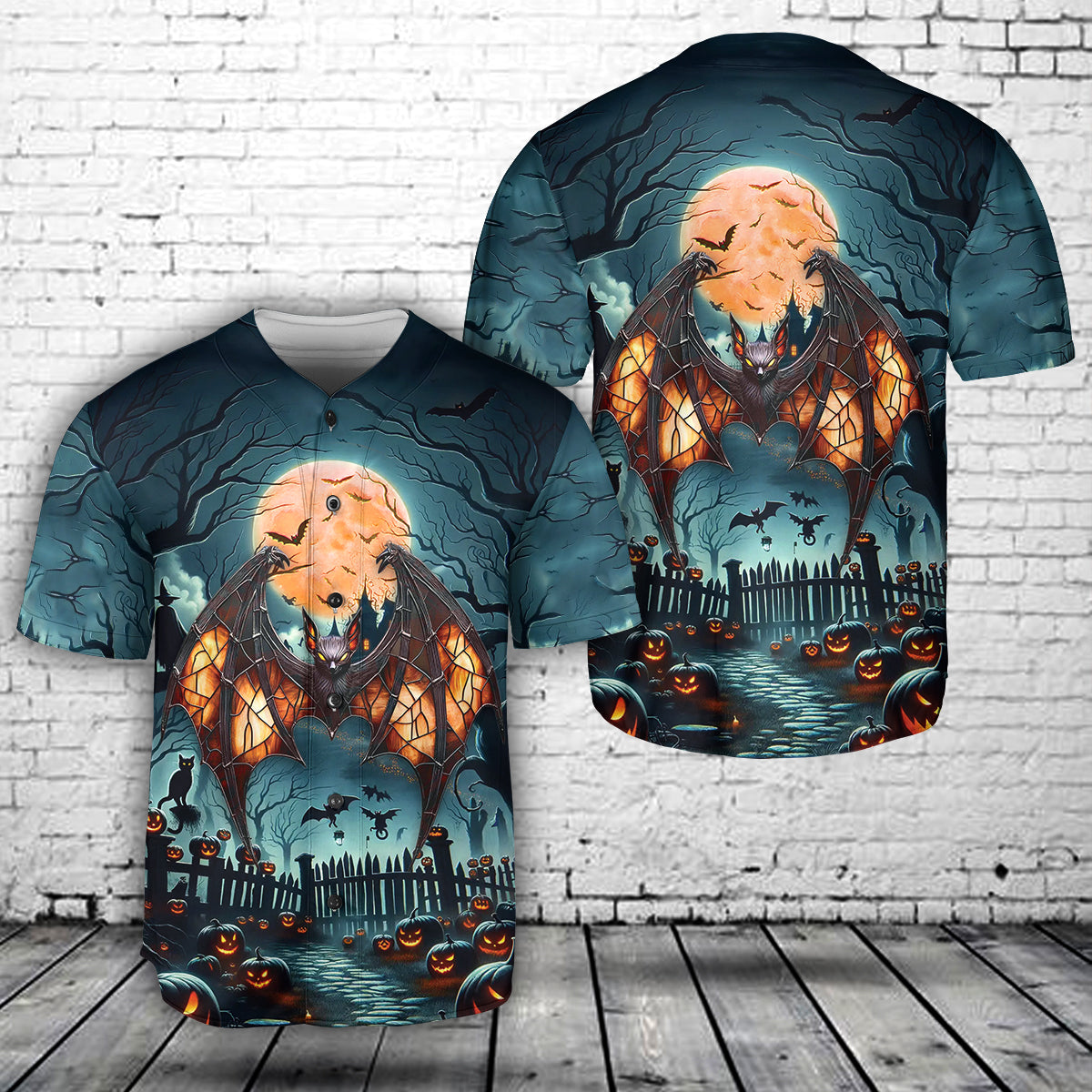 Spooky Bat Halloween Baseball Jersey