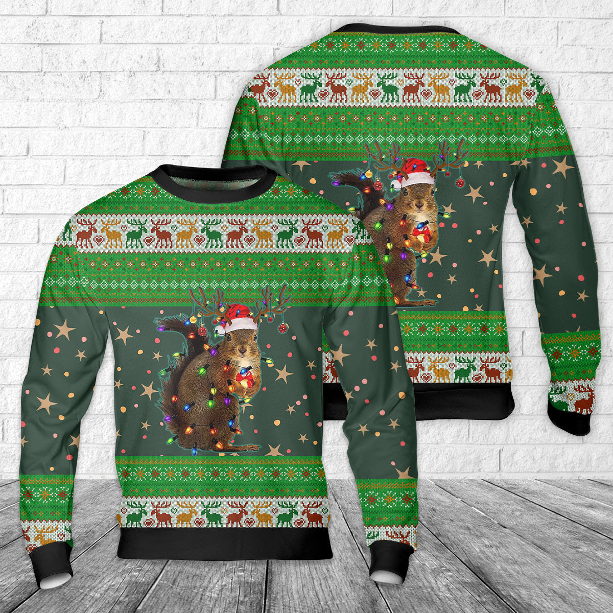 Squirrel Christmas AOP Sweater