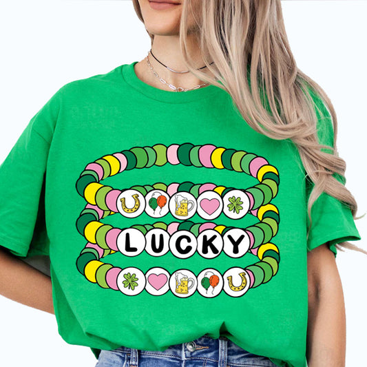 St.Patricks Day Friendship Bracelet Classic Unisex T-Shirt Gildan 5000 (Made In US)