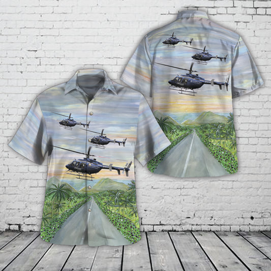 St. Luke's LifeGuard Air Ambulance Bell 407 Helicopter Hawaiian Shirt