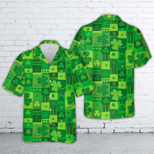 St. Patrick's Day Background In Green Colors Hawaiian Shirt