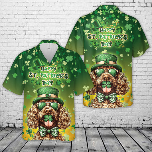 St. Patrick's Day Goldendoodle Hawaiian Shirt
