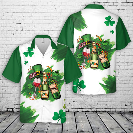 St. Patrick's wine flags and hat Hawaiian Shirt