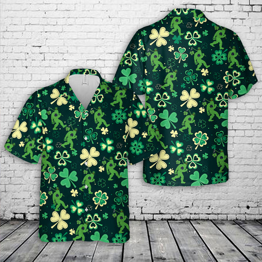 St Patrick's Day Bigfoot Hawaiian Shirt
