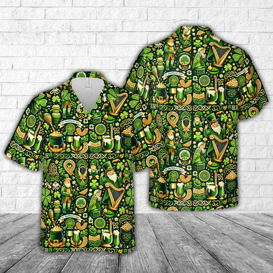 St Patrick's Day Pattern Hawaiian Shirt