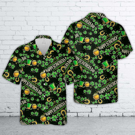 St Patrick's Day Seamless Pattern Hawaiian Shirt