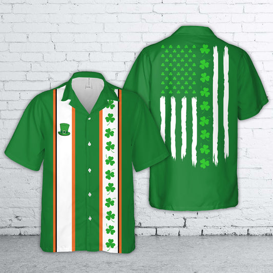 St Patricks Day USA Flag Hawaiian Shirt